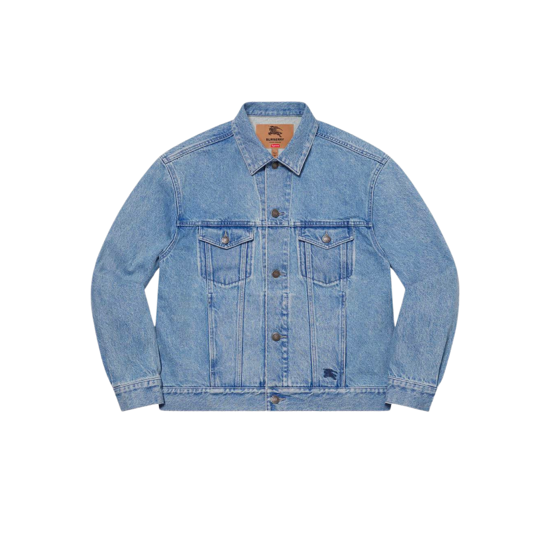 Supreme Burberry Denim Trucker Jacket Washed Blue – Resell Milan