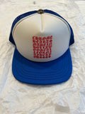 Trucker Hat Chrome Eyechart Blue