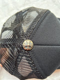 Trucker Hat Chrome Hearts FUCK Leather Black