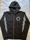 Zip Hoodie Chrome Hearts Horse Shoe Floral Black