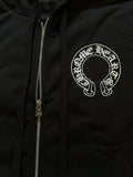 Zip Hoodie Chrome Hearts Horse Shoe Floral Black