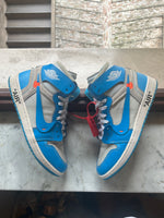 Jordan 1 Retro High Off-White University Blue UNC USED