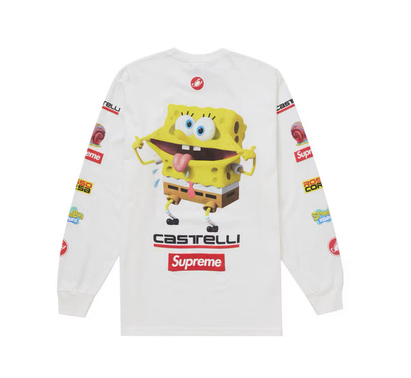 T-shirt Supreme SpongeBob/Castelli Racing L/S White