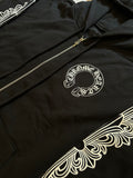 Zip Hoodie Chrome Hearts Horse Shoe Floral Black