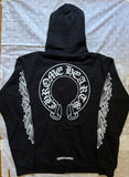 Zip Hoodie Chrome Hearts Horse Shoe Floral Black