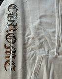 Hoodie Chrome Hearts Vertical Logo White silver