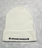 Beanie Chrome Hearts Logo White Black
