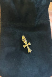 Pendant Chrome Hearts Baby Fat Gold with Blue Dismond