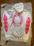 Hoodie Chrome Hearts Floral Horeshoe Pink