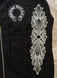 Zip Hoodie Chrome Hearts Horse Shoe Floral Black