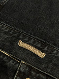 Denim Jacket Chrome Hearts Logo Washed Blue