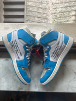 Jordan 1 Retro High Off-White University Blue UNC USED