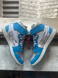 Jordan 1 Retro High Off-White University Blue UNC USED