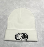 Beanie Chrome Hearts Logo White Black