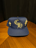 Hat Chrome Hearts CH logo Blue Cross Patch