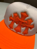 Trucker Hat Chrome Hearts Cementary Neon Orange USED