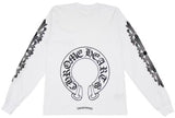 Maglietta a maniche lunghe Chrome Hearts Floral Horseshoe bianco